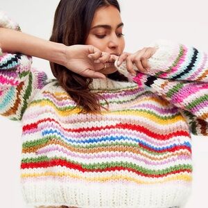 GOGO The No Waste Pullover Multicolor Striped Women's Sweater